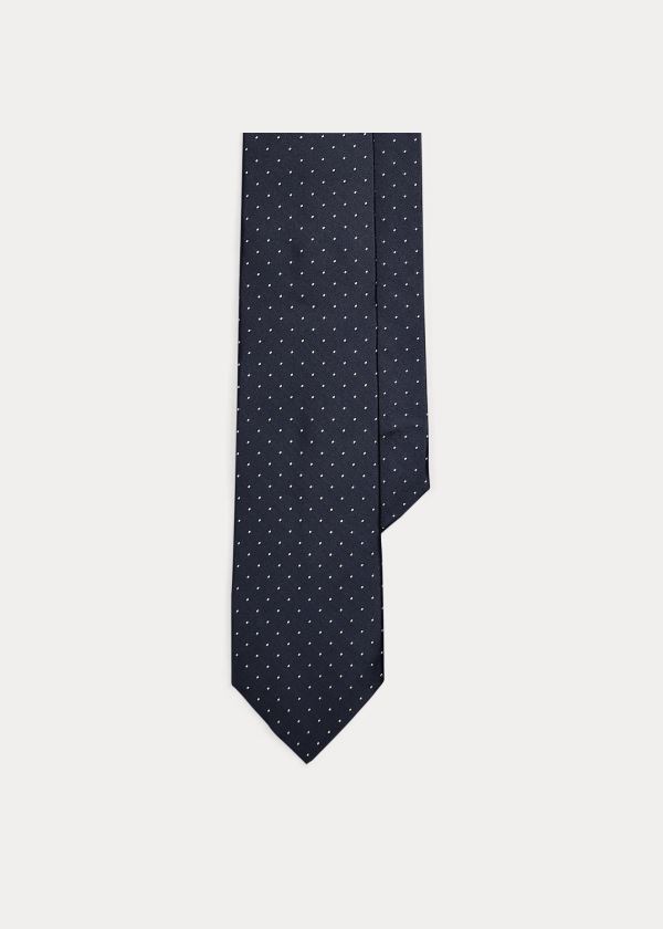 Corbatas Ralph Lauren Hombre Azul Oscuro Marino - Pin Dot Peau de Soie - TAXVC6483